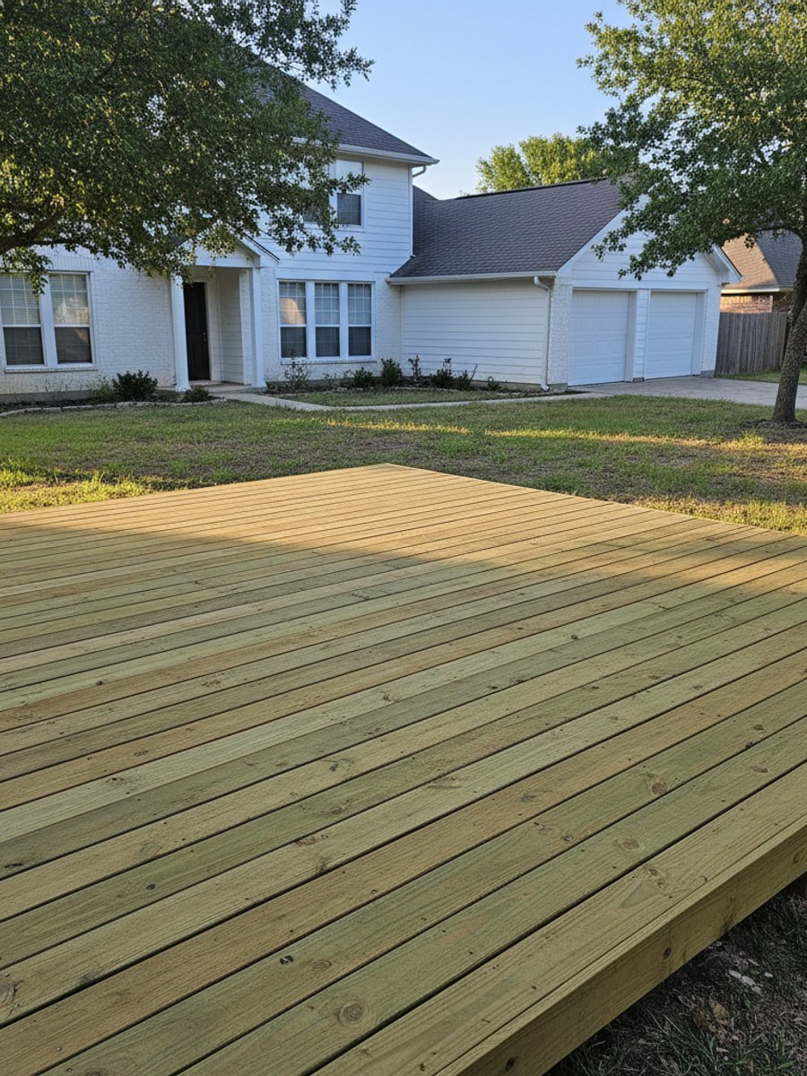 Paramount Deck Solutions crew working on a home