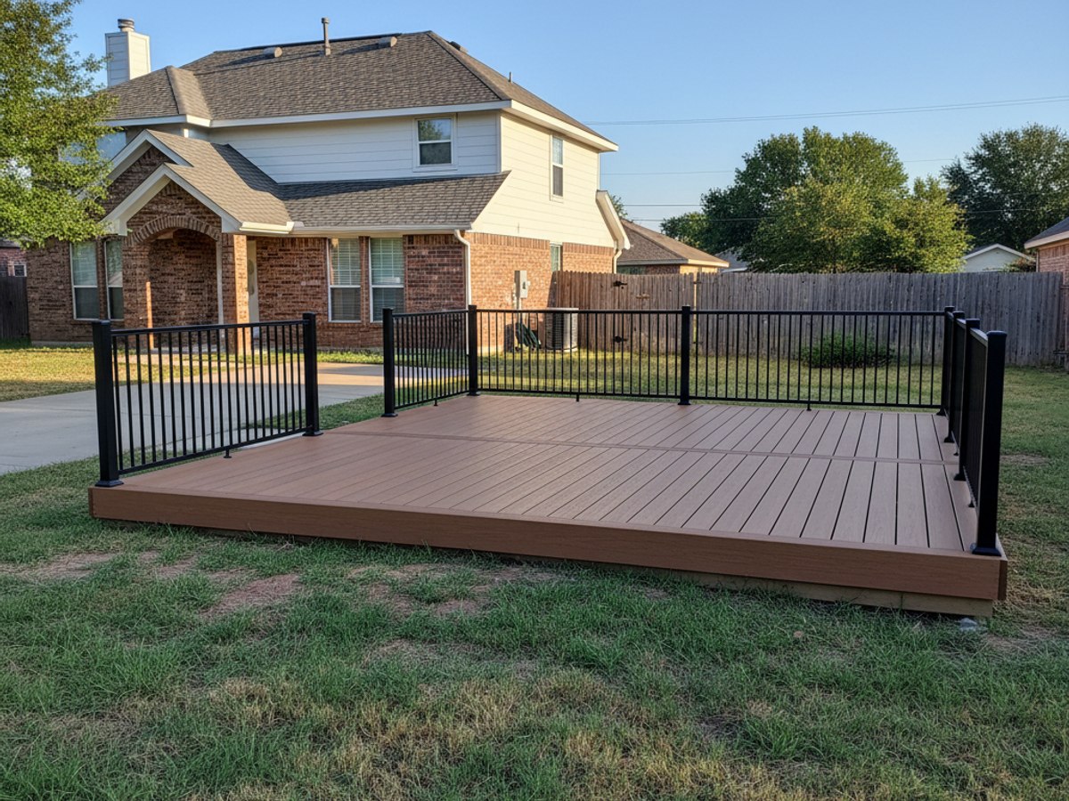 Custom Deck Design completed by Paramount Deck Solutions in Horizon City, TX
