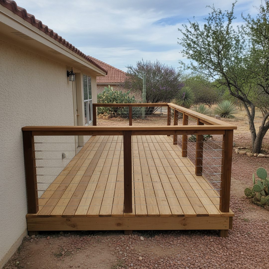 Custom Deck Design completed by Paramount Deck Solutions in Socorro, TX